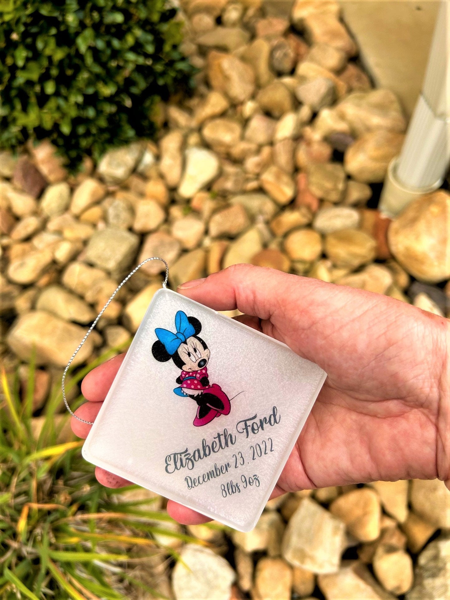 New baby Minnie mouse Personalized ornament