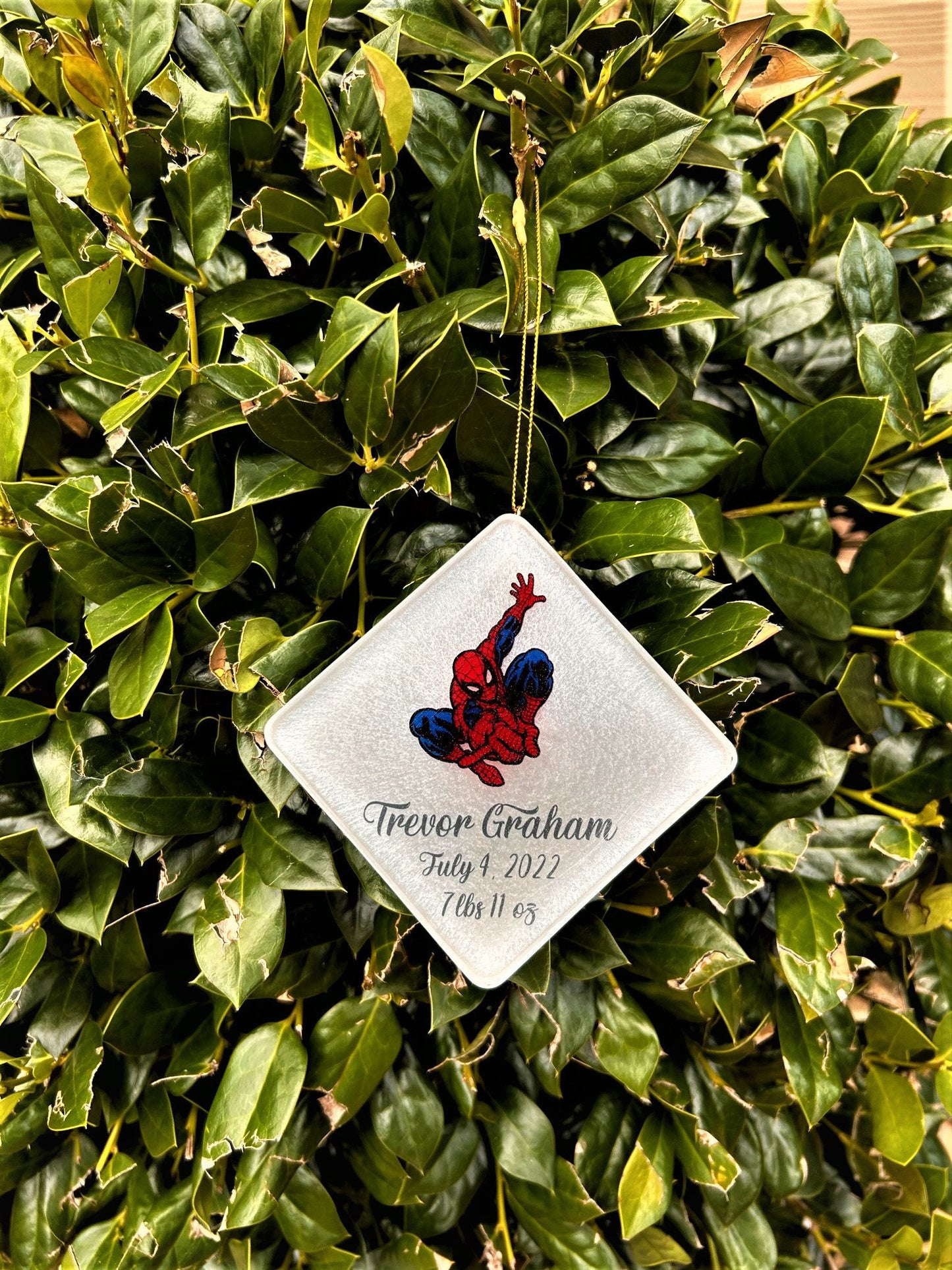 Spiderman ornament personalized
