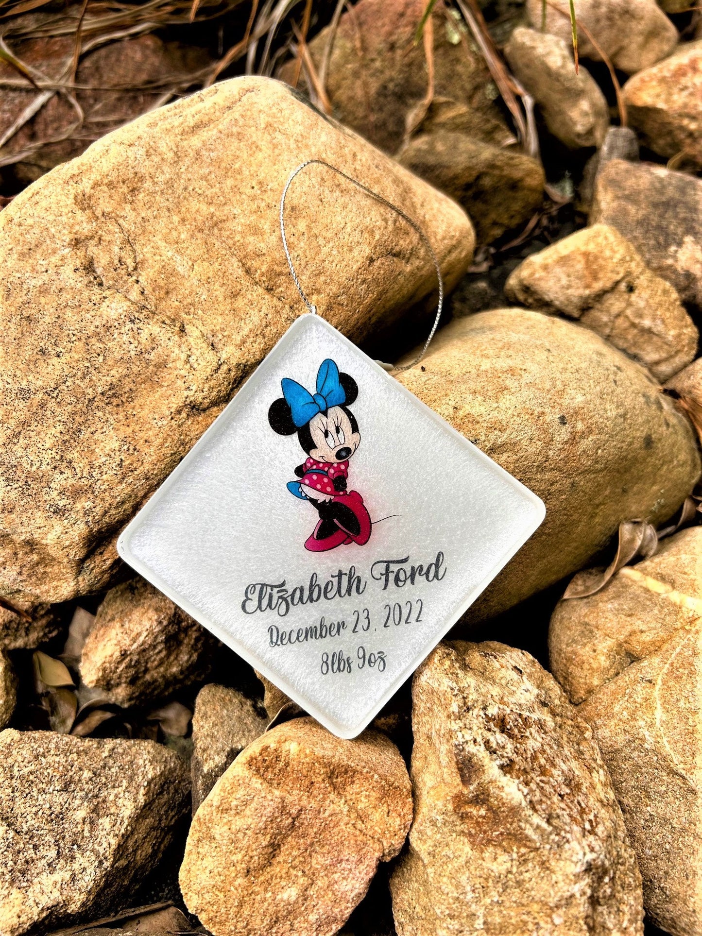 New baby Minnie mouse Personalized ornament