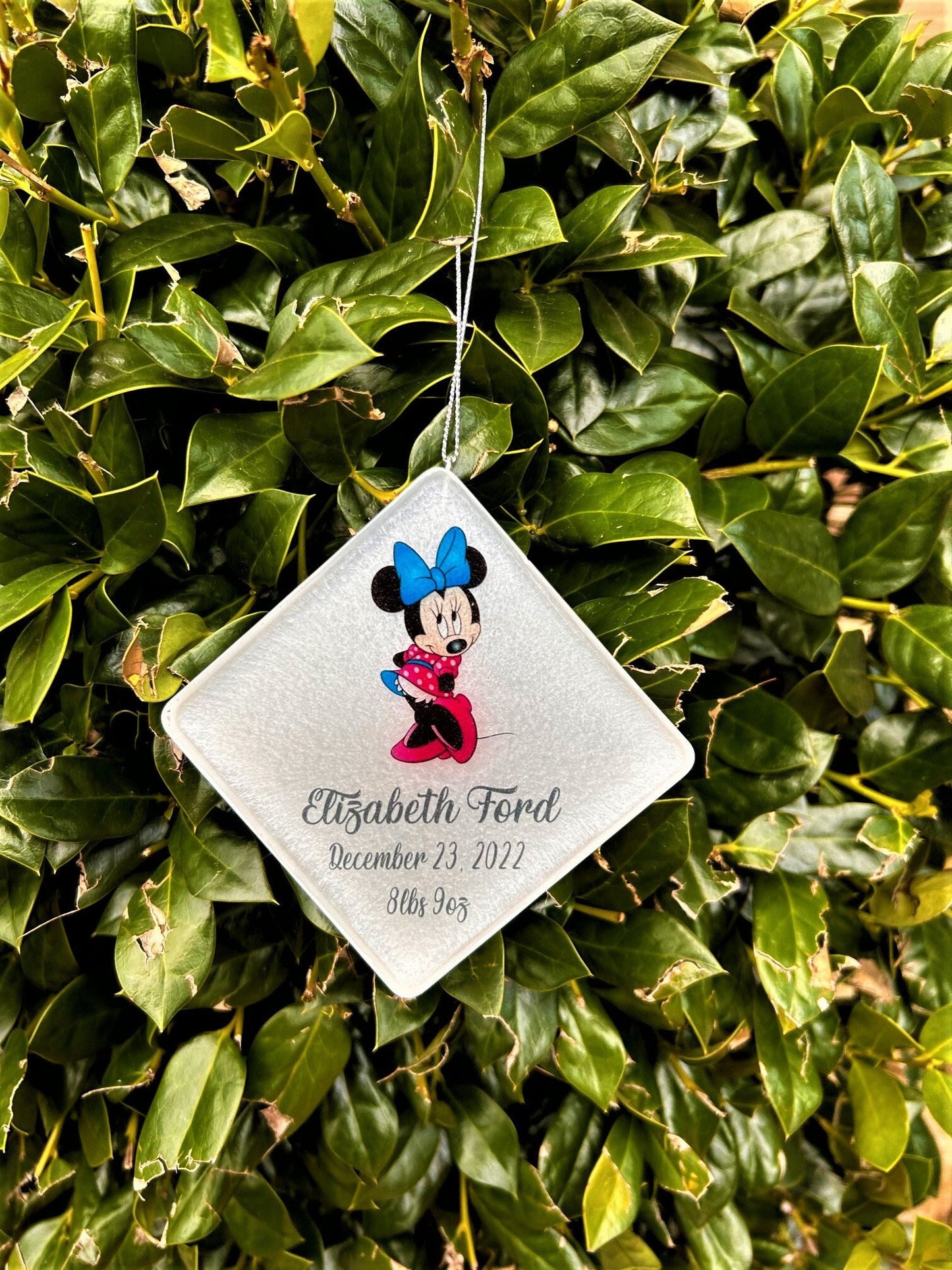 New baby Minnie mouse Personalized ornament