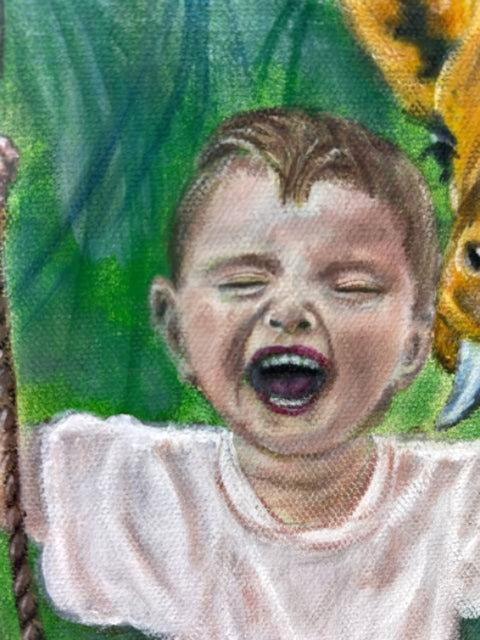 Childhood In Full Swing - Original Oil Painting