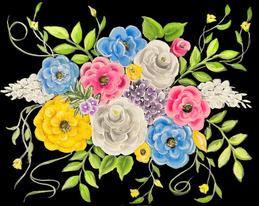 Custom Acrylic Floral Painting: Wedding, Funeral, Keepsake