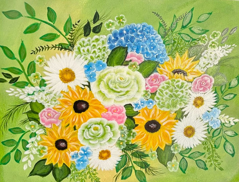 Custom Acrylic Floral Painting: Wedding, Funeral, Keepsake