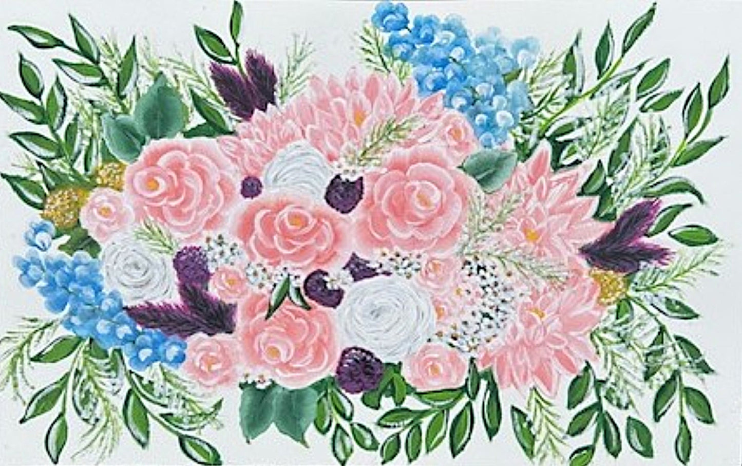 Custom Acrylic Floral Painting: Wedding, Funeral, Keepsake
