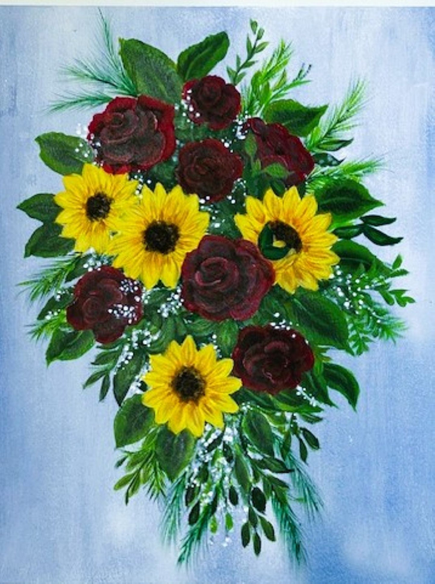 Custom Acrylic Floral Painting: Wedding, Funeral, Keepsake