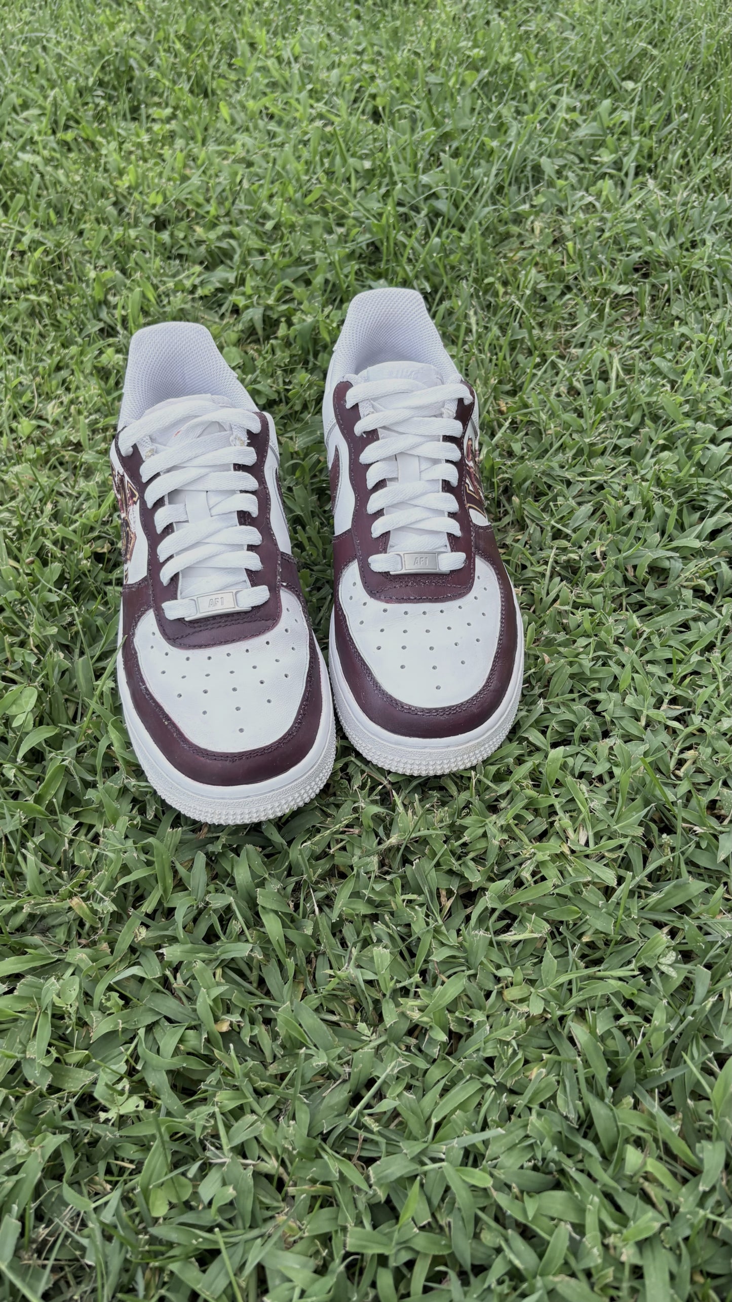 Custom Hand Painted Nike Air Force 1 Sneakers, High School, College Sports Logo, Your Unique Design